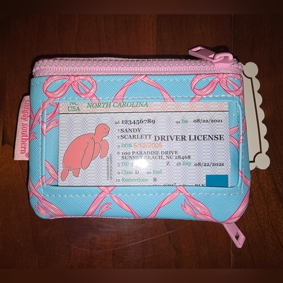 Simply Southern Pink and Blue ID Holder Wallet with Bows, Brand New with Tags! - Picture 1 of 6